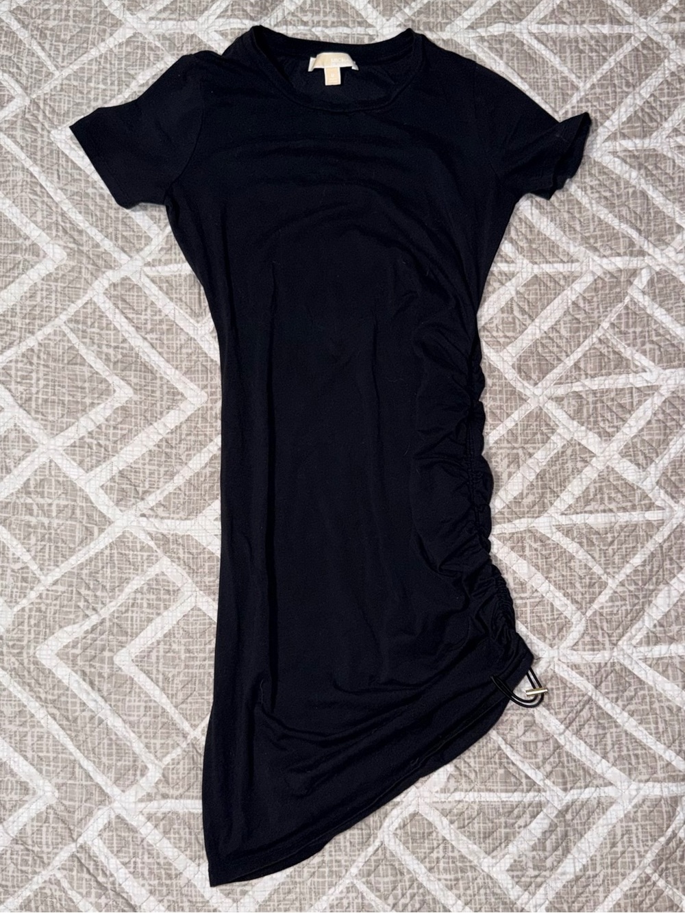 MICHAEL Michael Kors Black Short Sleeve Midi Dress